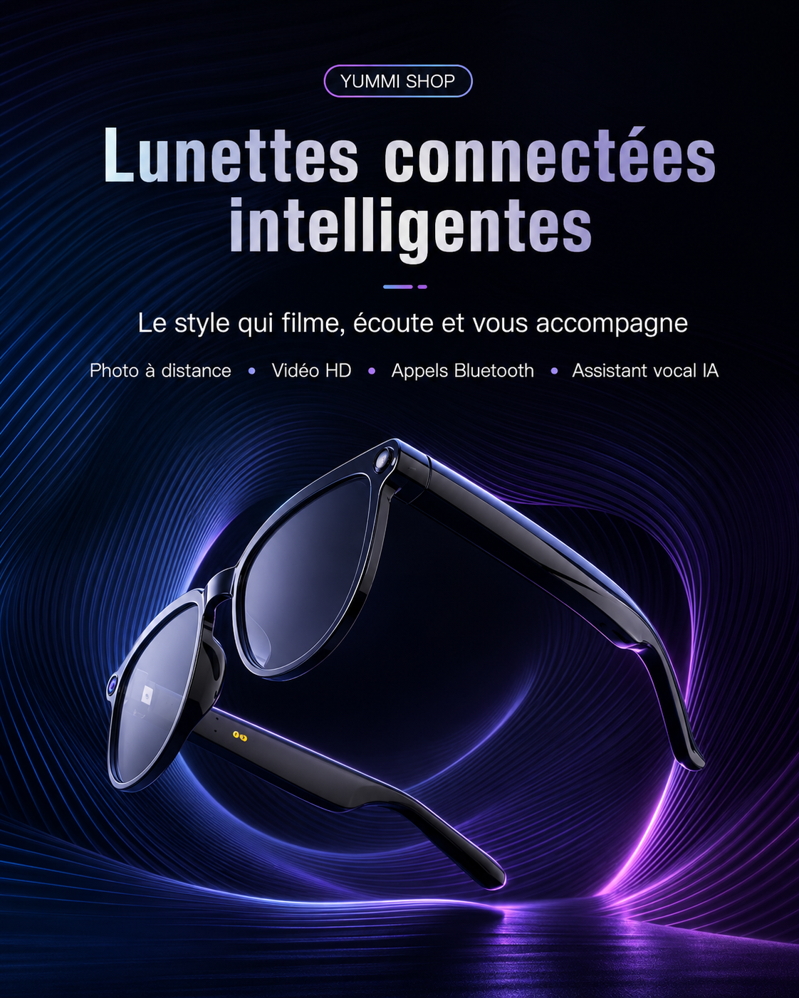 Lunettes Connectées IA 2026 Caméra HD et audio